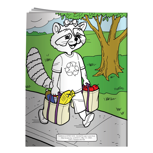 Meet Rocky the Recycling Raccoon Coloring & Activity Book