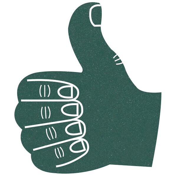 Foam Thumbs Up Hand Mitt, 15"