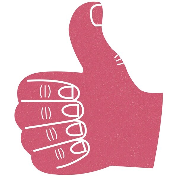Foam Thumbs Up Hand Mitt, 15"