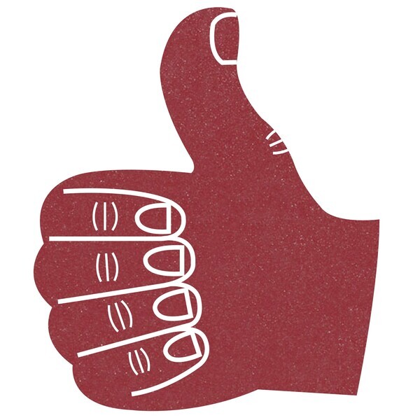 Foam Thumbs Up Hand Mitt, 15"