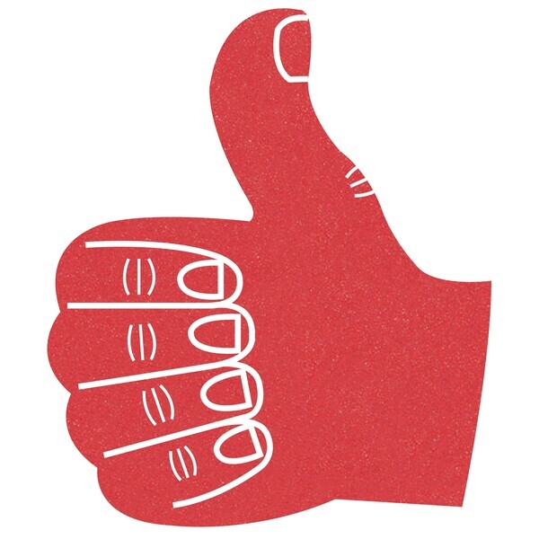 Foam Thumbs Up Hand Mitt, 15"
