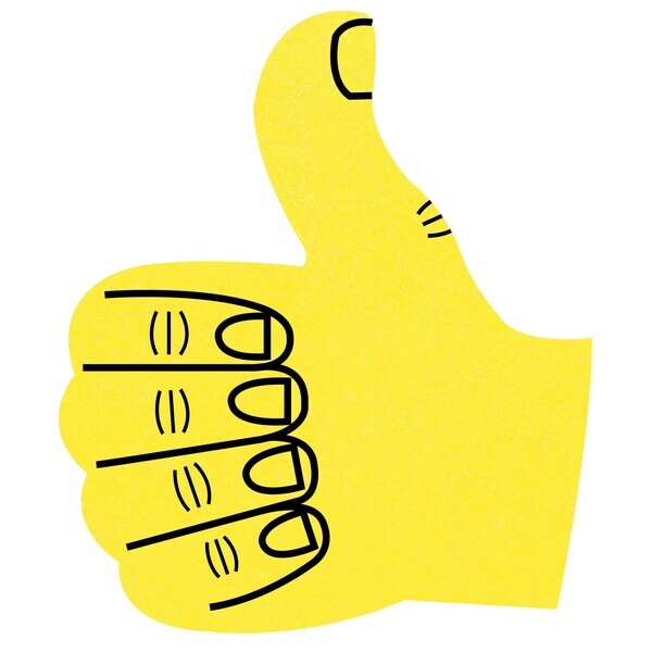 Foam Thumbs Up Hand Mitt, 15"