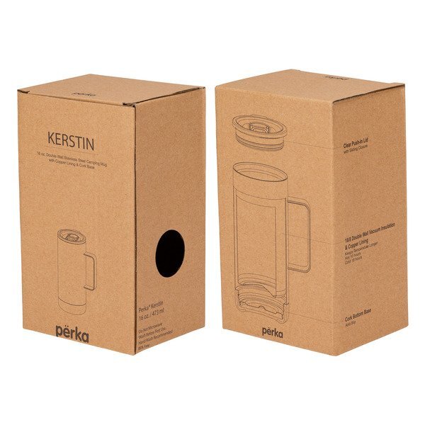 Perka® Kerstin Double Wall Stainless Steel Mug, 16oz.