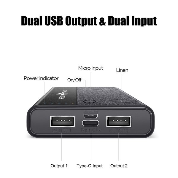 Linen Cloth Encased Wireless Charging Powerbank, 10,000 mAH