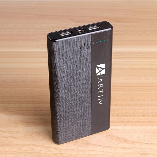 Linen Cloth Encased Wireless Charging Powerbank, 10,000 mAH