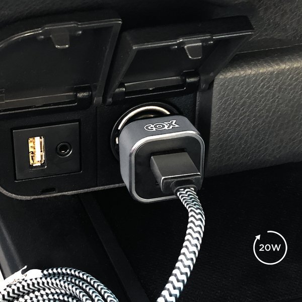 Dual USB-C & USB-A Fast Charging Car Charger