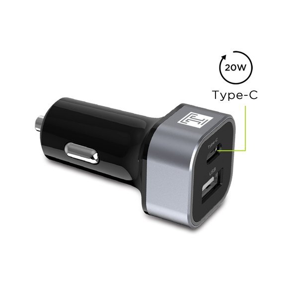 Dual USB-C & USB-A Fast Charging Car Charger