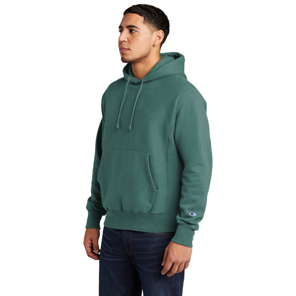 Champion® Reverse Weave® Cotton/Poly Fleece Garment-Dyed Men's Hooded Sweatshirt