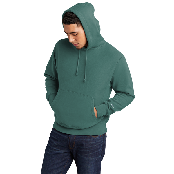 Champion® Reverse Weave® Cotton/Poly Fleece Garment-Dyed Men's Hooded Sweatshirt