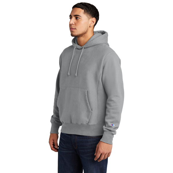 Champion® Reverse Weave® Cotton/Poly Fleece Garment-Dyed Men's Hooded Sweatshirt