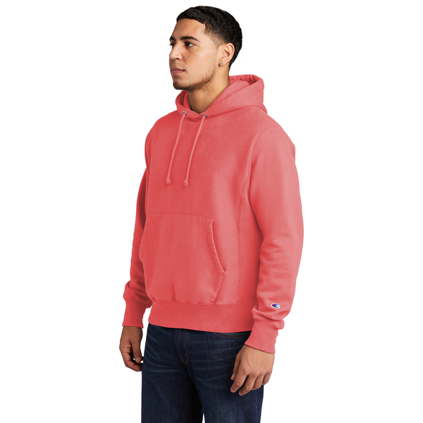 Champion® Reverse Weave® Cotton/Poly Fleece Garment-Dyed Men's Hooded Sweatshirt