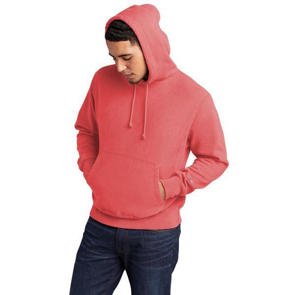 Champion® Reverse Weave® Cotton/Poly Fleece Garment-Dyed Men's Hooded Sweatshirt
