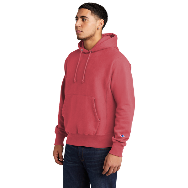 Champion® Reverse Weave® Cotton/Poly Fleece Garment-Dyed Men's Hooded Sweatshirt