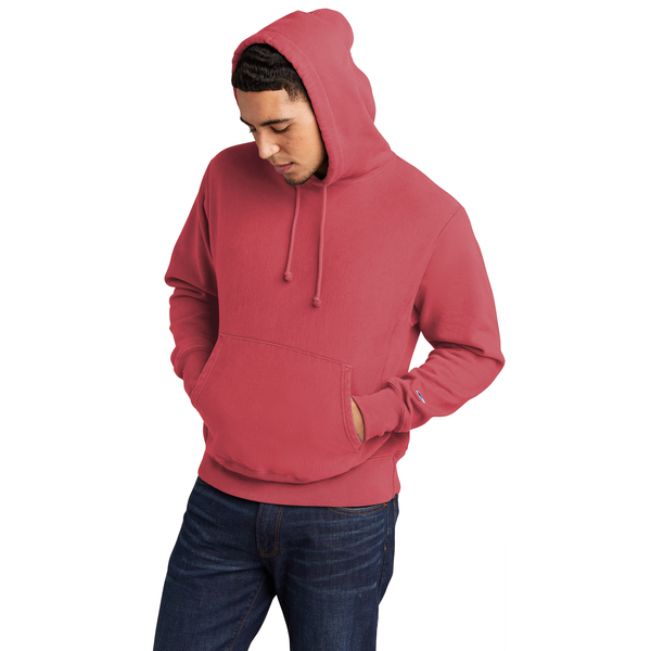 Champion® Reverse Weave® Cotton/Poly Fleece Garment-Dyed Men's Hooded Sweatshirt