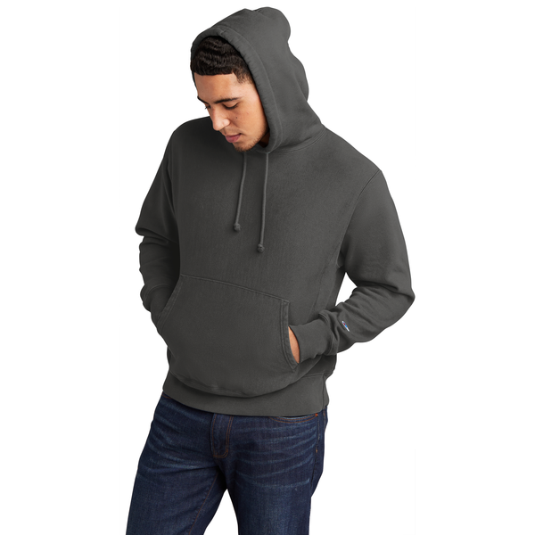 Champion® Reverse Weave® Cotton/Poly Fleece Garment-Dyed Men's Hooded Sweatshirt