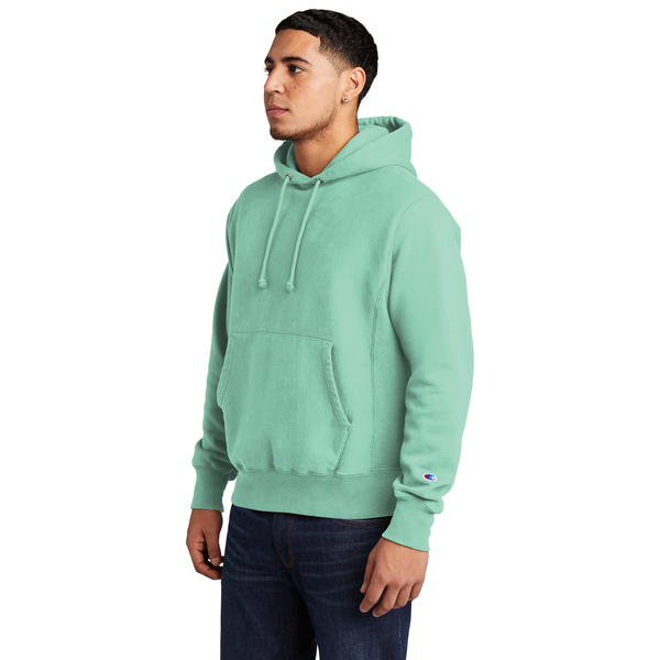 Champion® Reverse Weave® Cotton/Poly Fleece Garment-Dyed Men's Hooded Sweatshirt