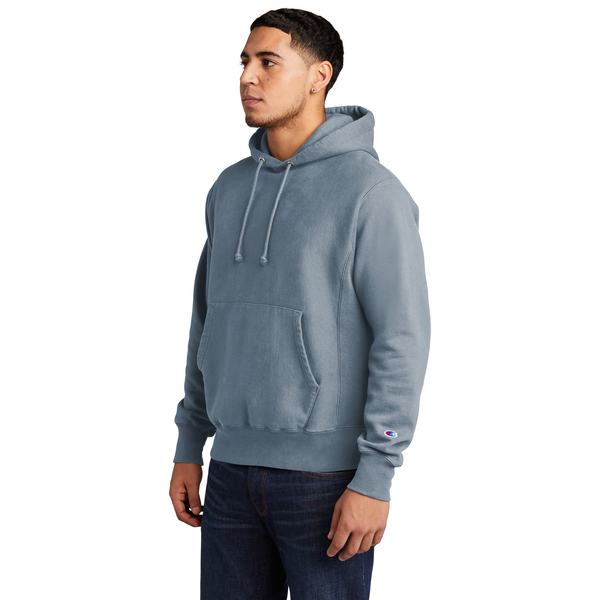 Champion® Reverse Weave® Cotton/Poly Fleece Garment-Dyed Men's Hooded Sweatshirt