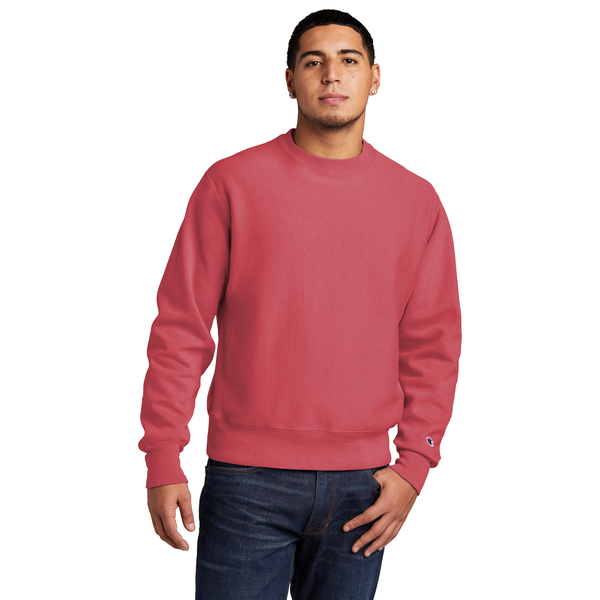 Champion® Reverse Weave® Cotton/Poly Fleece Garment-Dyed Men's Crewneck Sweatshirt