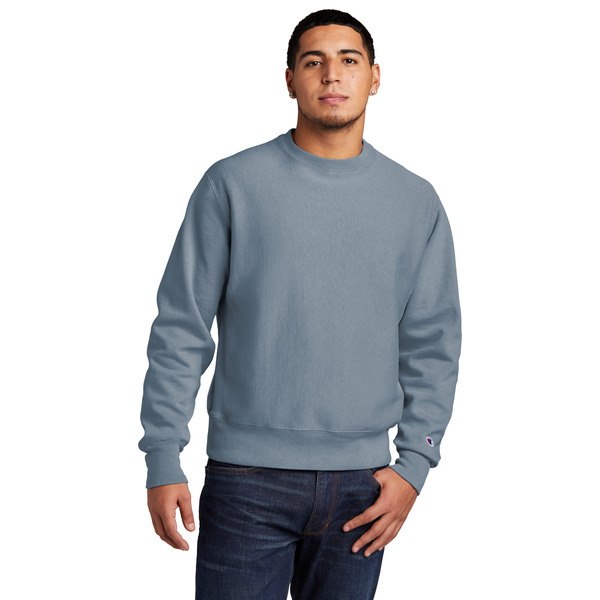 Champion® Reverse Weave® Cotton/Poly Fleece Garment-Dyed Men's Crewneck Sweatshirt