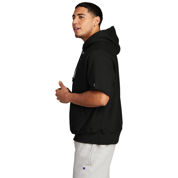 Champion® Reverse Weave® Cotton/Poly Fleece Men's Short Sleeve Hooded Sweatshirt