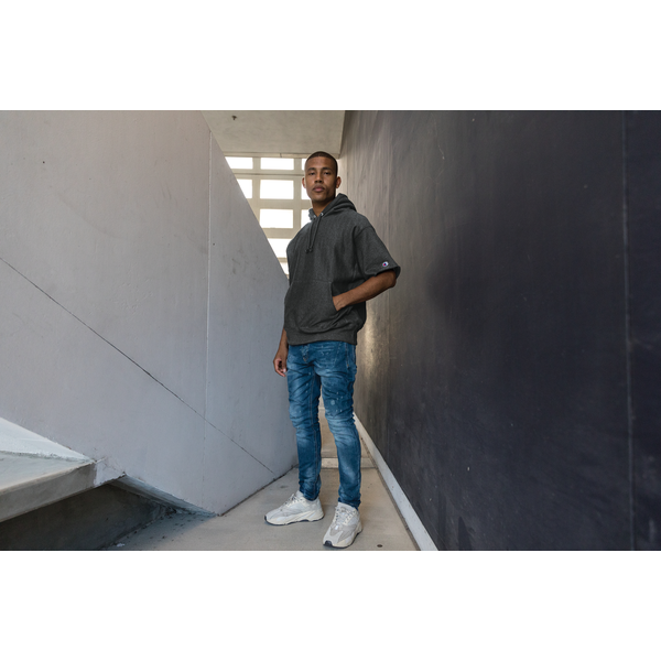 Champion® Reverse Weave® Cotton/Poly Fleece Men's Short Sleeve Hooded Sweatshirt