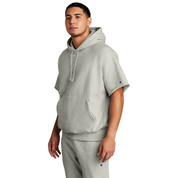 Champion® Reverse Weave® Cotton/Poly Fleece Men's Short Sleeve Hooded Sweatshirt