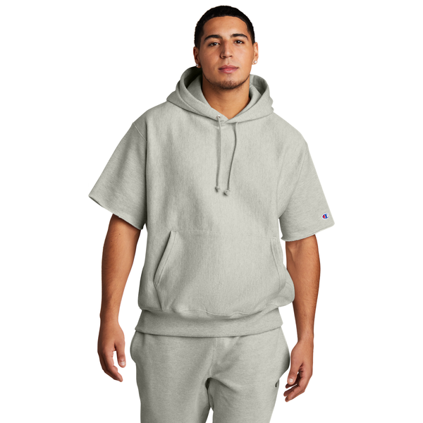 Champion® Reverse Weave® Cotton/Poly Fleece Men's Short Sleeve Hooded Sweatshirt