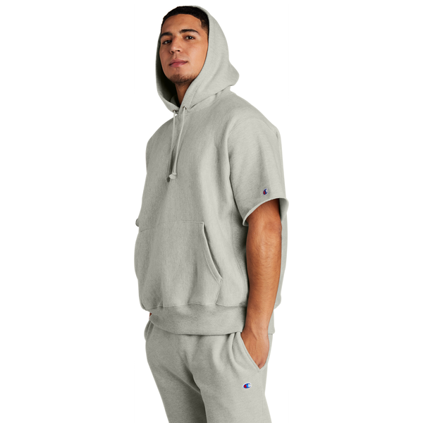 Champion® Reverse Weave® Cotton/Poly Fleece Men's Short Sleeve Hooded Sweatshirt