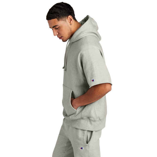 Champion® Reverse Weave® Cotton/Poly Fleece Men's Short Sleeve Hooded Sweatshirt
