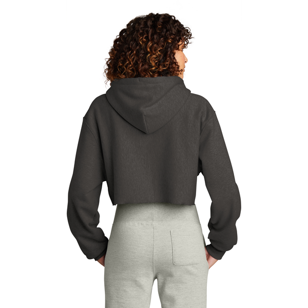Champion® Reverse Weave® Cotton/Poly Fleece Cropped Cut-Off Ladies' Hooded Sweatshirt