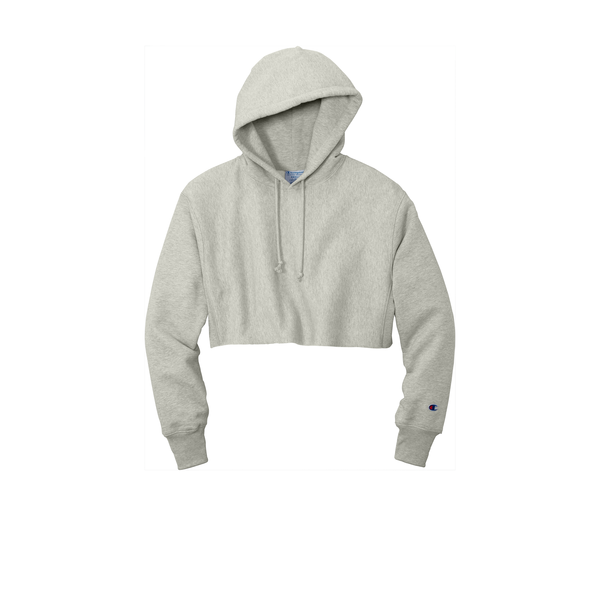 Champion® Reverse Weave® Cotton/Poly Fleece Cropped Cut-Off Ladies' Hooded Sweatshirt