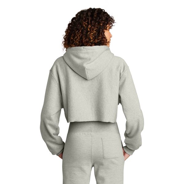 Champion® Reverse Weave® Cotton/Poly Fleece Cropped Cut-Off Ladies' Hooded Sweatshirt