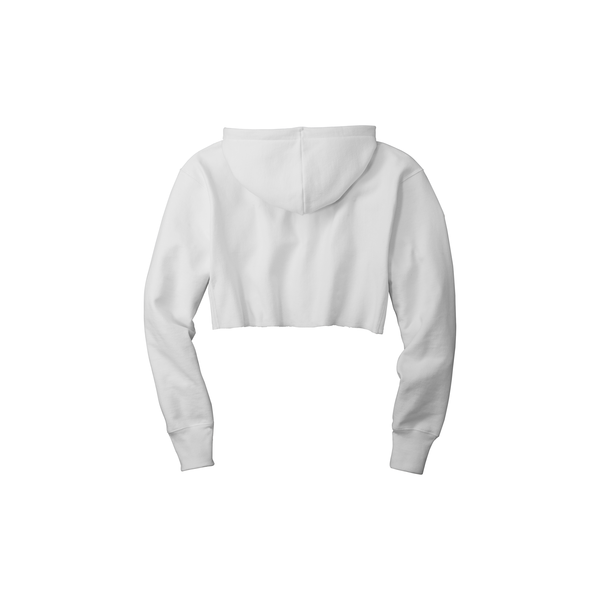 Champion® Reverse Weave® Cotton/Poly Fleece Cropped Cut-Off Ladies' Hooded Sweatshirt