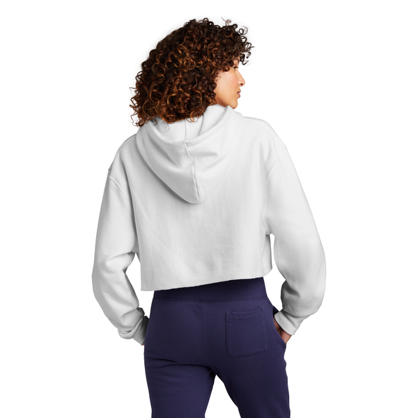 Champion® Reverse Weave® Cotton/Poly Fleece Cropped Cut-Off Ladies' Hooded Sweatshirt