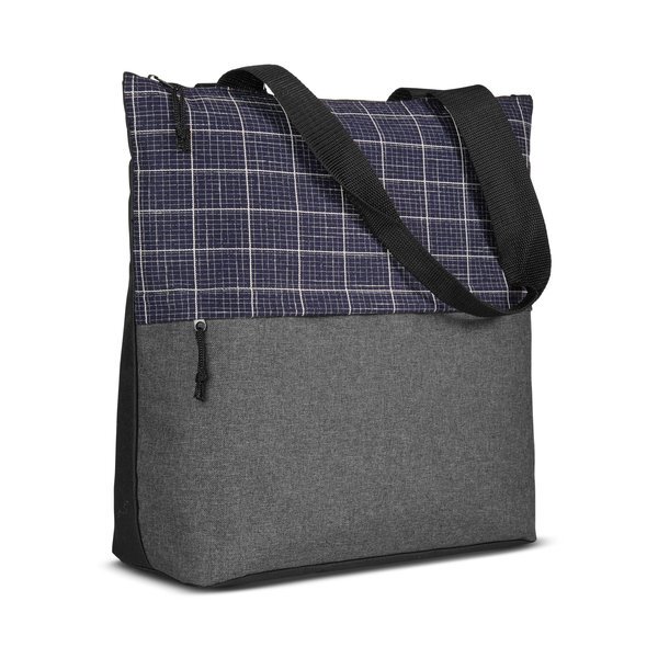 Flannel Check Accent Polyester Tote Bag