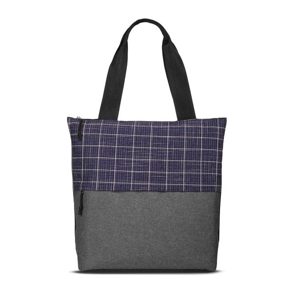 Flannel Check Accent Polyester Tote Bag