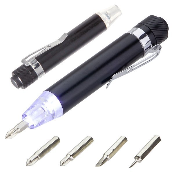 Quick-Reach 4-Bit Screwdriver Set w/ Light