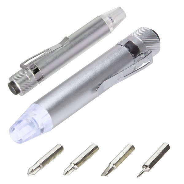 Quick-Reach 4-Bit Screwdriver Set w/ Light