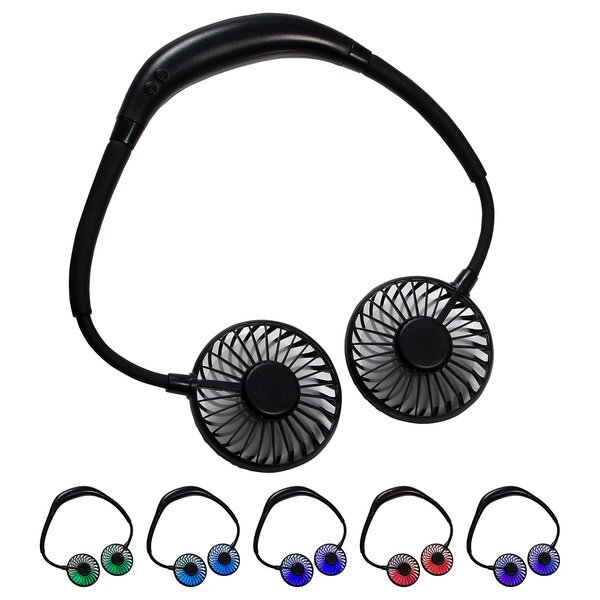 Dual Breeze Hands-Free Neck Fan w/ Changing Lights