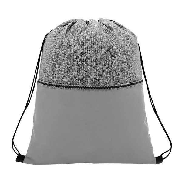 Color Basics Heathered Non-Woven Drawstring Bag