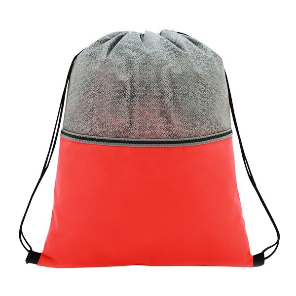 Color Basics Heathered Non-Woven Drawstring Bag