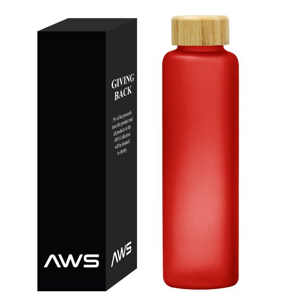 Belle AWS Glass Bottle w/ Bamboo Lid, 20oz.