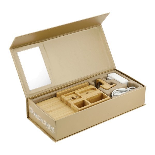 Bamboo Fast Wireless Charging Dock Station