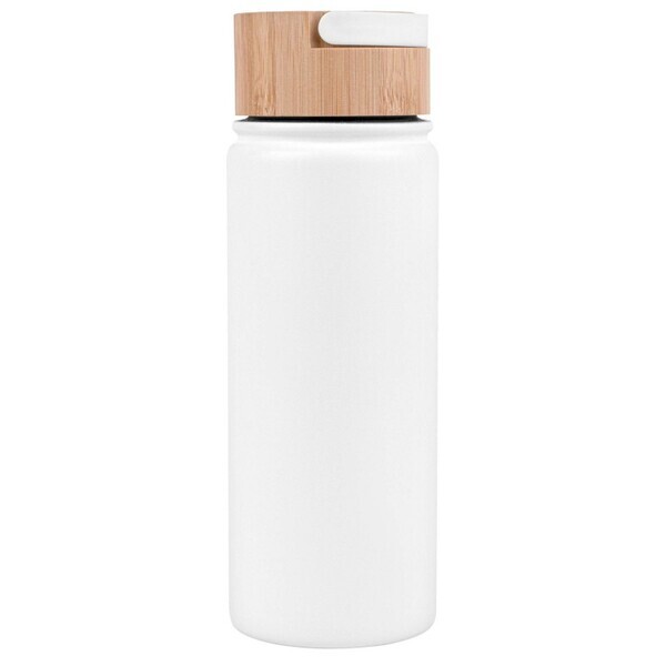 Vacuum Sealed Stainless Steel Water Bottle w/ Bamboo Lid, 20oz.