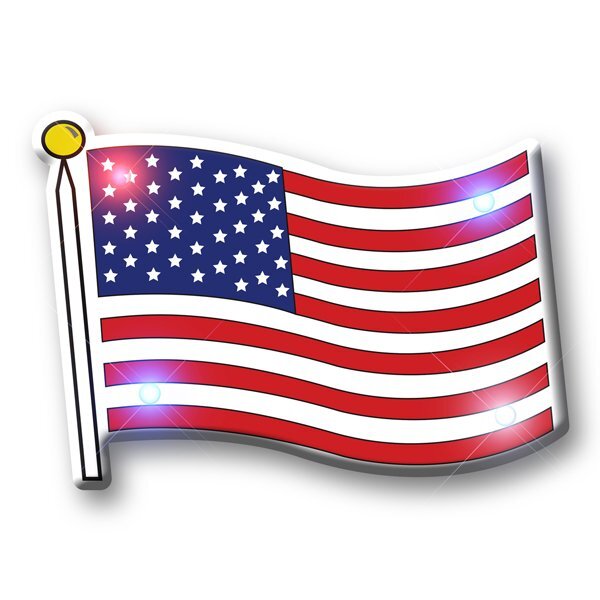USA Flag Flashing LED Lapel Pin