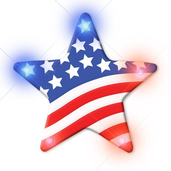 American Flag Star Flashing LED Lapel Pin