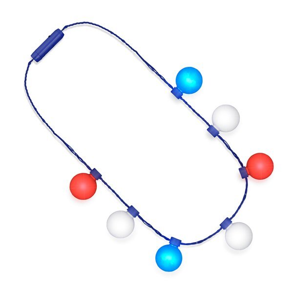 LED Light Globes Patriotic Party Necklace