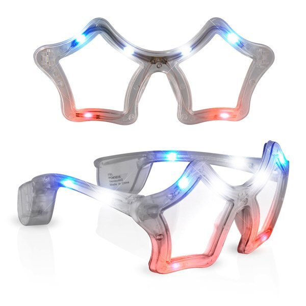 Star Patriotic Light Up LED Glasses