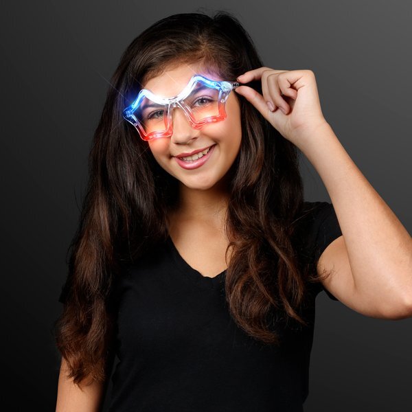 Star Patriotic Light Up LED Glasses