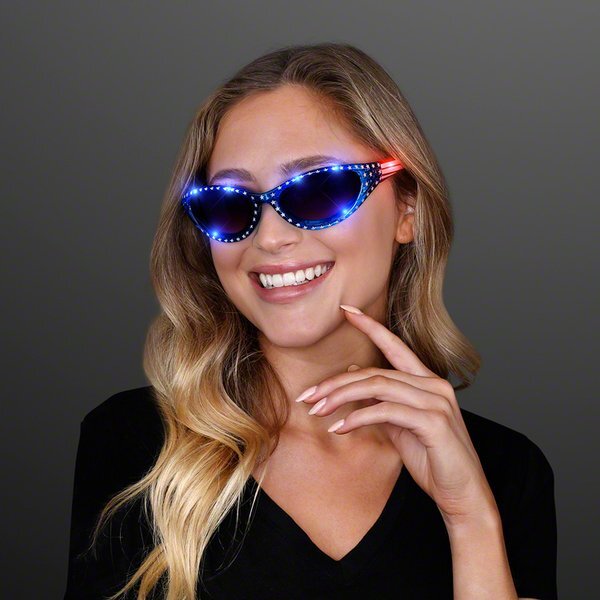 Stars & Stripes LED Flashing Sunglasses